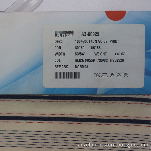 BCI high quality cotton 100 cotton voile fabric